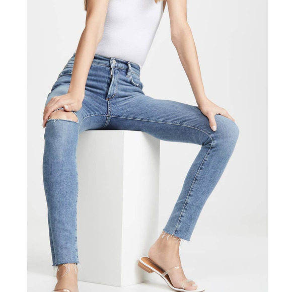AGOLDE Sophie Mid Rise Skinny Ankle Length Distressed Jeans Women's Size 26 EUC - Picture 1 of 10
